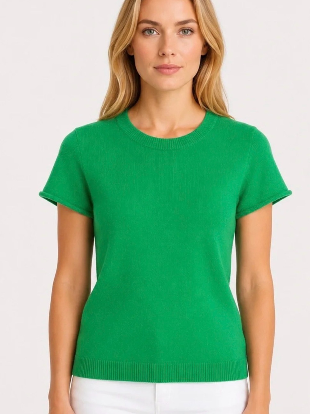 J. Crew Short Sleeve Crewneck Cashmere Sweater